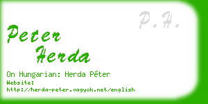 peter herda business card